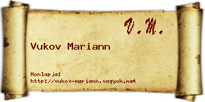 Vukov Mariann névjegykártya