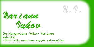 mariann vukov business card